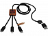 Зарядный кабель 3 в 1 со светящимся логотипом и округлым бамбуковым корпусом - Фото 6