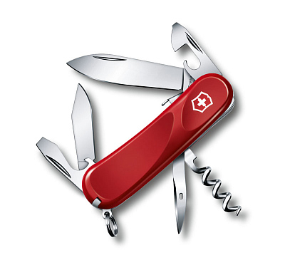 Нож перочинный VICTORINOX Evolution S101, 85 мм, 13 функций, с фиксатором лезвия, красный