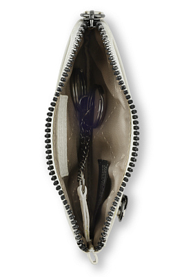 Ключница BUGATTI Elsa, белая, воловья кожа/полиэстер, 12,5х0,5х7 см