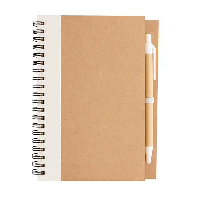 Блокнот на спирали Kraft с ручкой