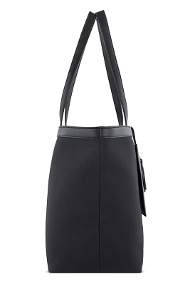 Сумка-тоут женская средняя BUGATTI Elena, черная, канвас, полиуретан, 48 x 20 x 30 см