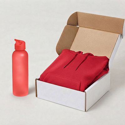 Набор ХУДИ БОКС-2: толстовка SELEN 260  размер L  и бутылка  в коробке (Красный, белый)
