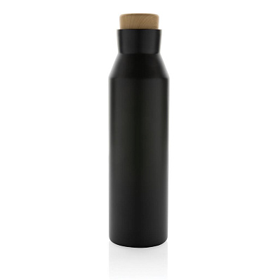 Вакуумная бутылка Gaia из переработанной нержавеющей стали RCS, 600 мл (Черный;)
