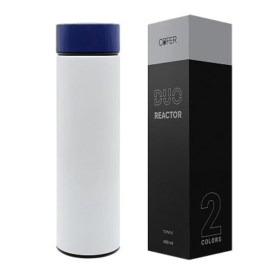 Термос Reactor duo white с датчиком температуры (белый с синим)