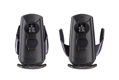 Автомобильное сенсорное беспроводное (15W) зарядное устройство "Titan" с набором переходников для магнитной зарядки, с подсветкой логотипа, черный