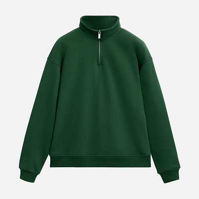 Толстовка на молнии унисекс Флоу (Flow), зеленая, размер 3XL/4XL (Зеленый)