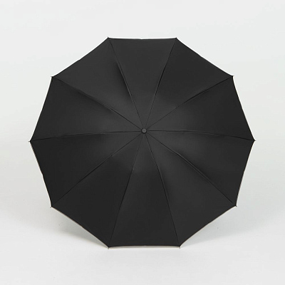 Зонт обратного сложения с ручкой-карабином Foldberry, черный
