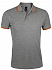 Рубашка поло мужская Pasadena Men 200 с контрастной отделкой, серый меланж c оранжевым - Фото 1