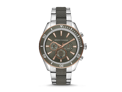 Часы наручные, мужские (Корпус- стальной/серый, циферблат- серый, крепление- стальной/серый)