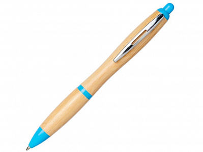 Ручка шариковая Nash из бамбука (Натуральный/голубой)