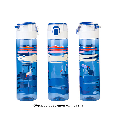Бутылка для воды "Vita" 600 мл, синий с белым