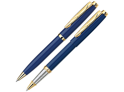 Набор PEN & PEN: ручка шариковая, ручка-роллер (Синий/золотистый/серебристый)