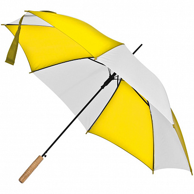 Зонт-трость Milkshake, белый с желтым (Желтый)