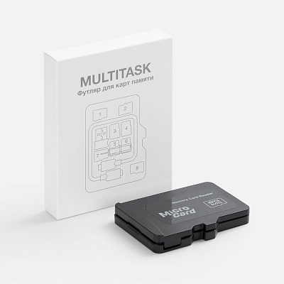 Футляр для карт памяти и SIM-карт Multitask, черный