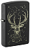 Зажигалка ZIPPO Deer с покрытием Black Matte, латунь/сталь, черная, матовая, 38x13x57 мм - Фото 1