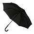 Зонт-трость OXFORD с ручкой из искусственной кожи ,чёрный, полуавтомат, 100% полиэстер - Фото 1