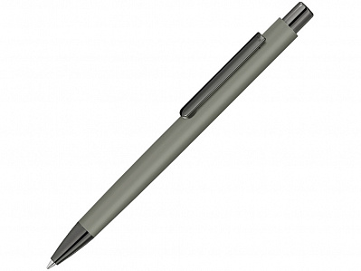 Металлическая шариковая ручка Ellipse gum soft touch с зеркальной гравировкой (Серый с зеленым отливом)