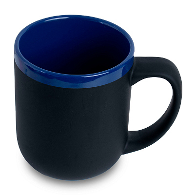 Кружка Barrel, софт-тач, чёрно-синяя