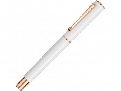 Ручка металлическая роллер Рона (Белый/розовый/черный)