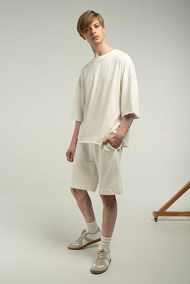 Футболка унисекс оверсайз T1, молочно-белая