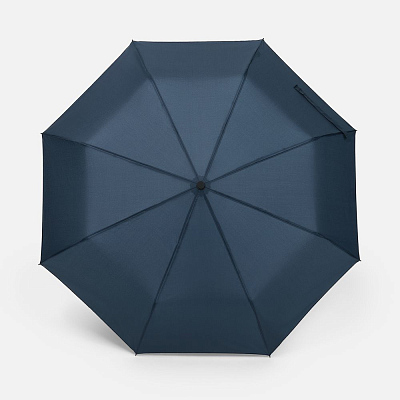 Зонт складной Smooth Move с плавным закрытием, темно-синий