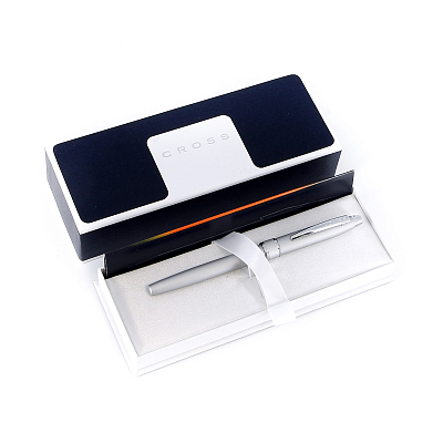 Шариковая ручка Cross Stratford. Цвет - серебристый матовый.