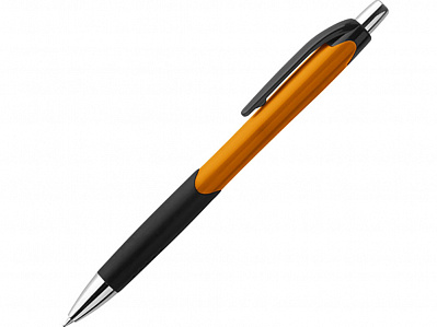 Ручка пластиковая шариковая с противоскользящим покрытием CARIBE (Оранжевый)