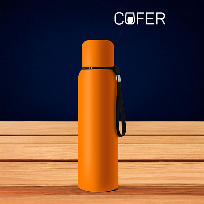 Термос S-travel New софт-тач с датчиком температуры 750 мл (оранжевый) (Оранжевый)