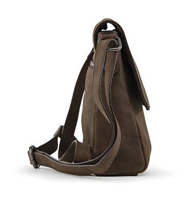 Сумка через плечо KLONDIKE «Naika», натуральная кожа в темно-коричневом цвете, 23,5 х 22 х 7 см