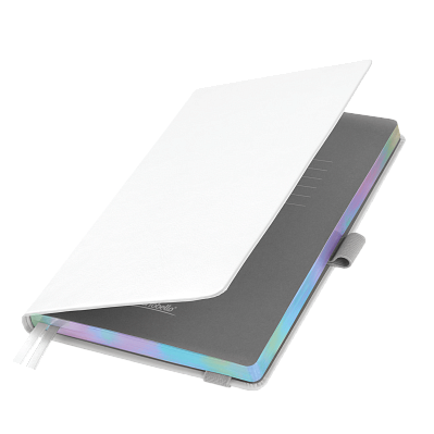 Ежедневник Galaxy недатированный, жесткая обложка, срез голограф. фольга, белый (Белый, серый, бежевый, многоцветный)