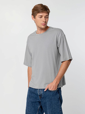 Футболка унисекс оверсайз Street Vibes, бежевая (Серый)