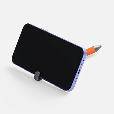 Ручка шариковая Standic с подставкой для телефона, оранжевая