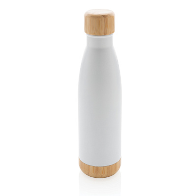Вакуумная бутылка из нержавеющей стали и бамбука, 520 мл (Белый;)
