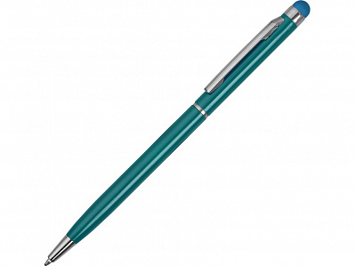 Ручка-стилус металлическая шариковая Jucy (Бирюзовый)