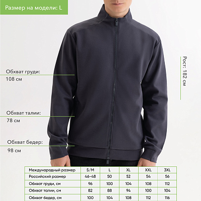Толстовка на молнии ASTIN антрацит, размер XXL