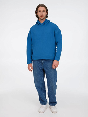 Худи оверсайз унисекс Tolla, синее (джинс)