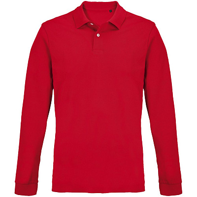 Рубашка поло унисекс с длинным рукавом Pacific LSL, красная (Красный)