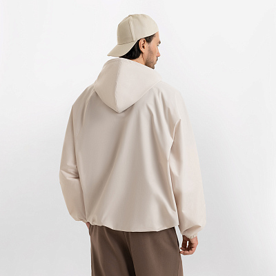 Ветровка (анорак) оверсайз унисекс Риссман (Rissman), бежевая