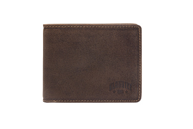 Бумажник KLONDIKE «John», натуральная кожа в темно-коричневом цвете, 11,5 х 9 см (Коричневый)