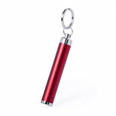 Брелок BIMOX с фонариком , L=8,5см, пластик  (Красный)