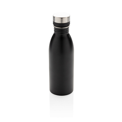 Бутылка для воды Deluxe из нержавеющей стали, 500 мл (Черный;)