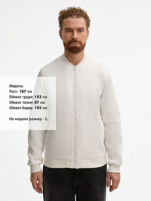 Бомбер унисекс Estado, молочно-белый