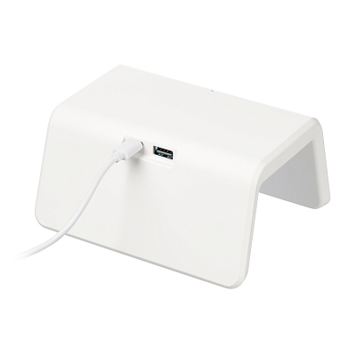 Зарядная станция с часами 15W Флейм (Flame), белая