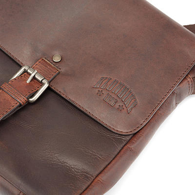 Сумка через плечо KLONDIKE DIGGER «Erin», натуральная кожа в темно-коричневом цвете, 26 x 24 х 6 см