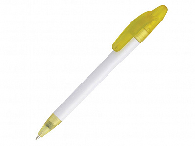 Ручка пластиковая шариковая Эвита (Белый матовый/желтый)
