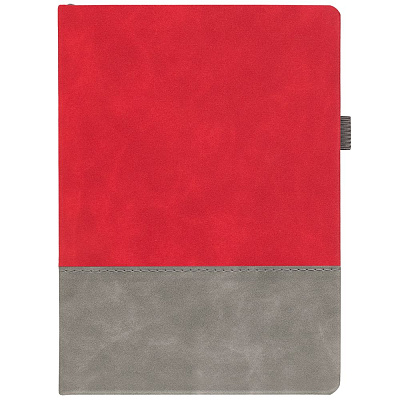 Ежедневник Horizon, недатированный  с красным (Серый)