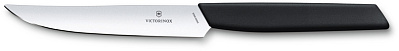 Нож для стейка VICTORINOX Swiss Modern, лезвие 12 см с прямой кромкой, чёрный (Черный)