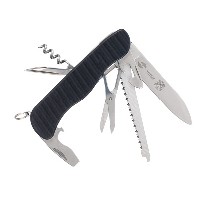 Нож перочинный Stinger, 111 мм, 10 функций, материал рукояти стеклотекстолит G10 (черный) (Черный)