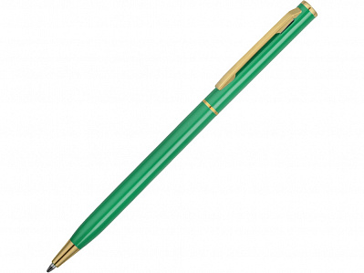 Ручка металлическая шариковая Жако (Зеленый/золотистый)