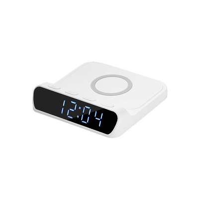 Зарядная станция с часами 15W Ригель (Rigel), белая (Белый)